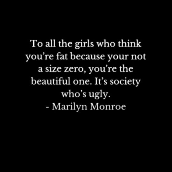 A beautiful quote by Marilyn Monroe on body positivity