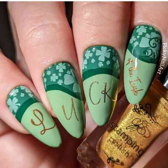 St Patrick's Luck of the Irish nail display 