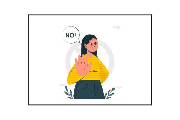 A girl saying no