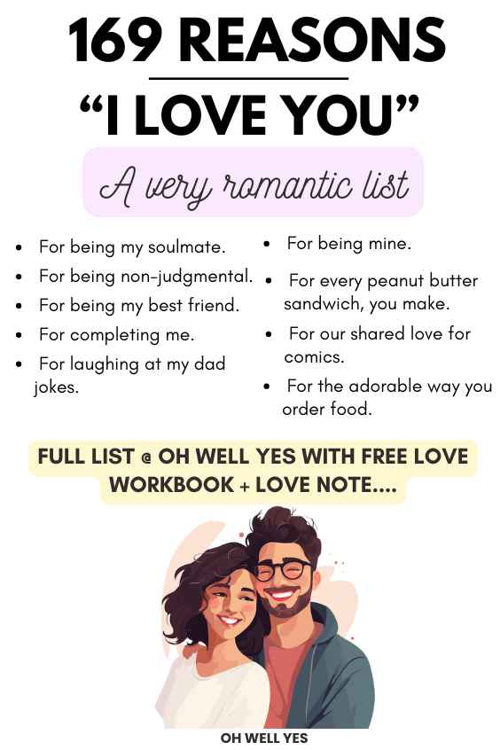 reasons I love you - a romantic list