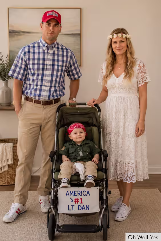 Funny forrest gump family costumes for trick or treating
