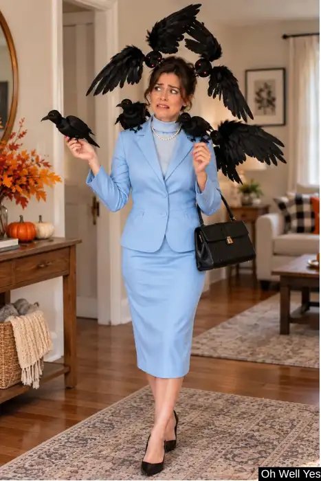 Tippi Hedren Halloween costume from The Birds movie