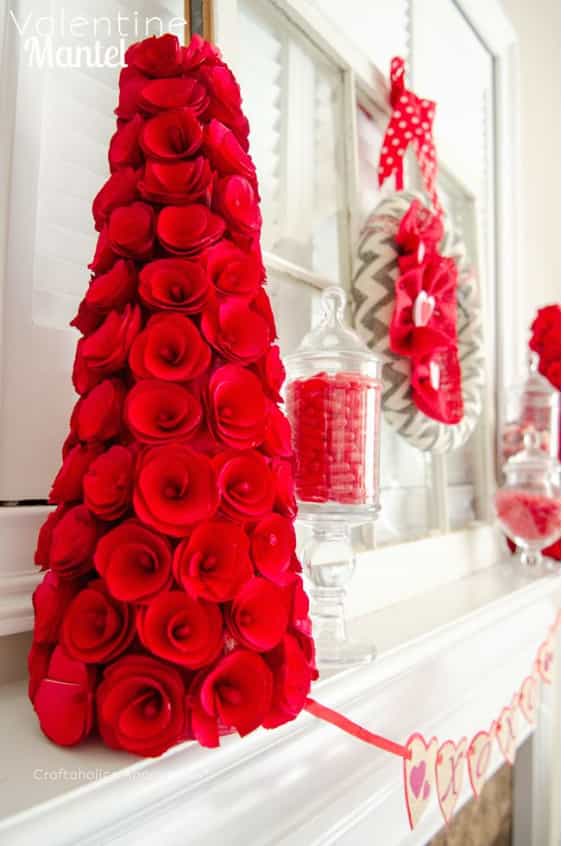 Valentine’s Day Felt Rose Topiary