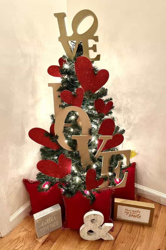 Valentine's day repurposed tree