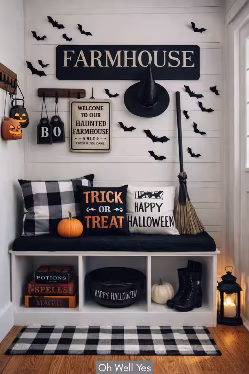 Farmhouse Fun & Fright Entryway Decor