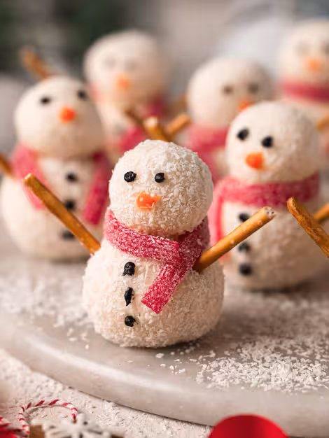 No bake Snowman Truffles