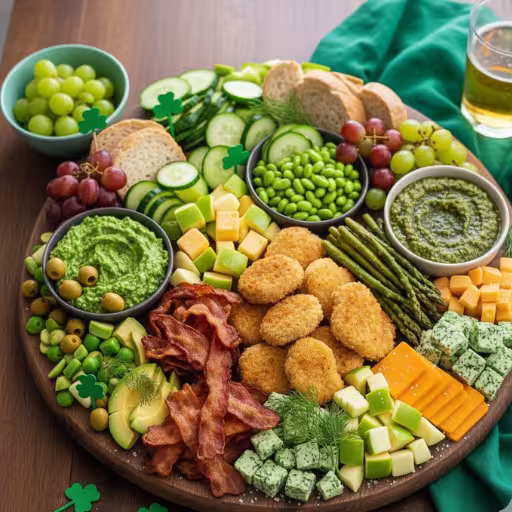 St Patrick's green charcuterie board