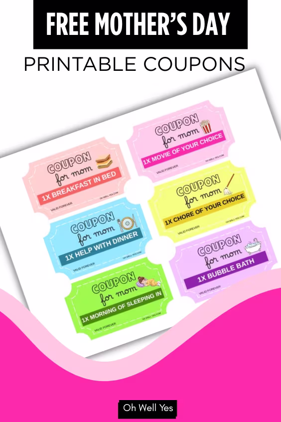 Free Mother’s Day Printable coupons for tired moms