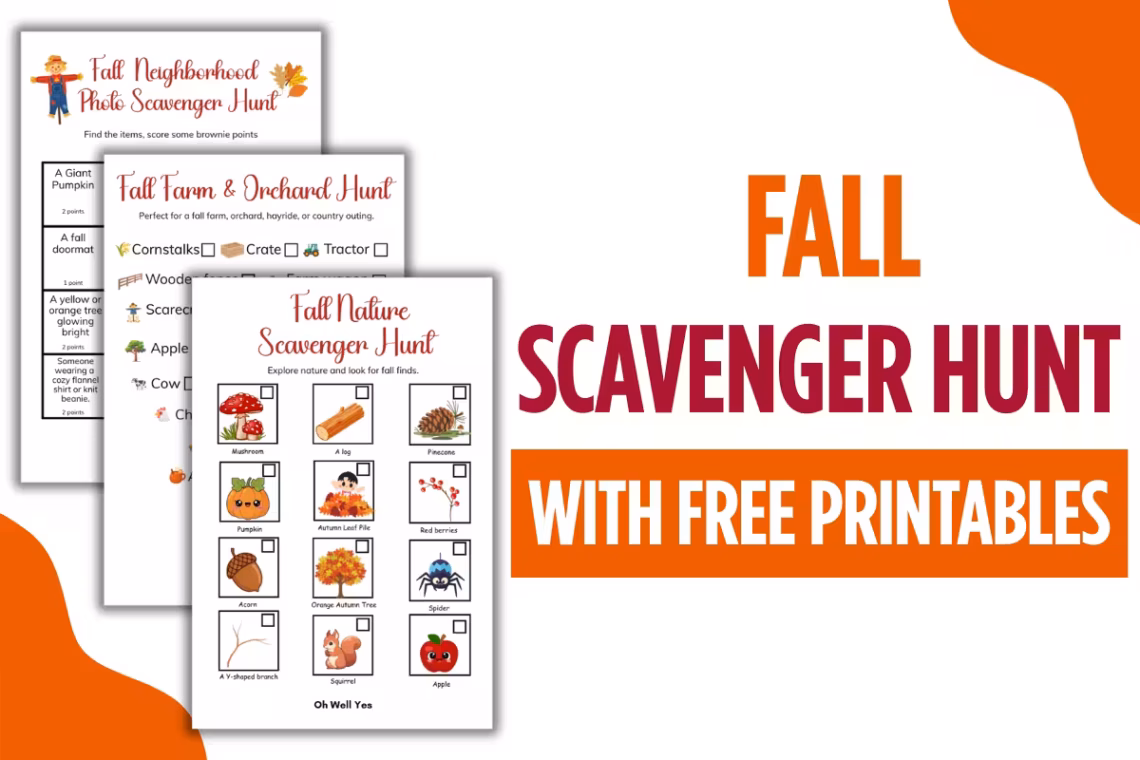 Fall Scavenger Hunt to Explore Autumn with Free Printables