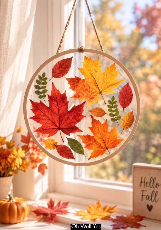 beautiful fall suncatcher an easy craft idea for classroom projects