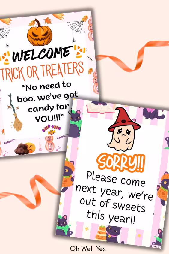 Free Printable Signs for Trick or Treaters