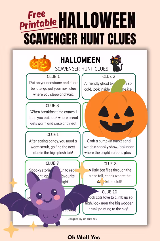 Halloween scavenger hunt activity kids and adults can enjoy