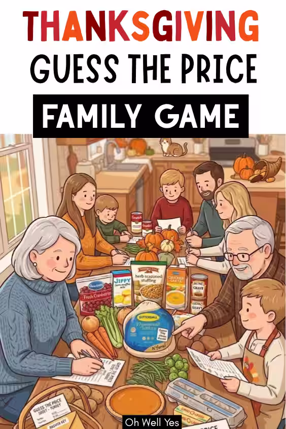 a family playing guess the price family game