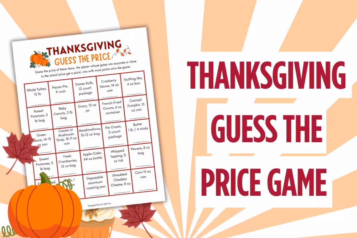 Thanksgiving guess the price fun family game