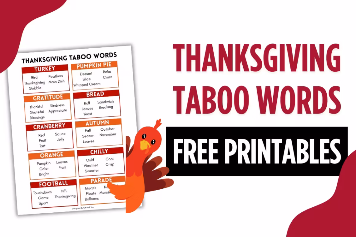 Thanksgiving taboo word game for all ages